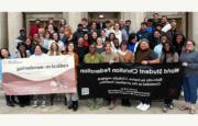 Group photo of attendees at the World Student Christian Federation-US national conference.